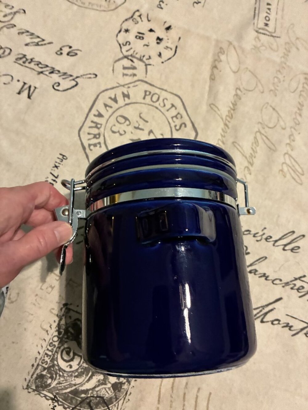 Furio Cobalt Blue 6" Hinged Canister.